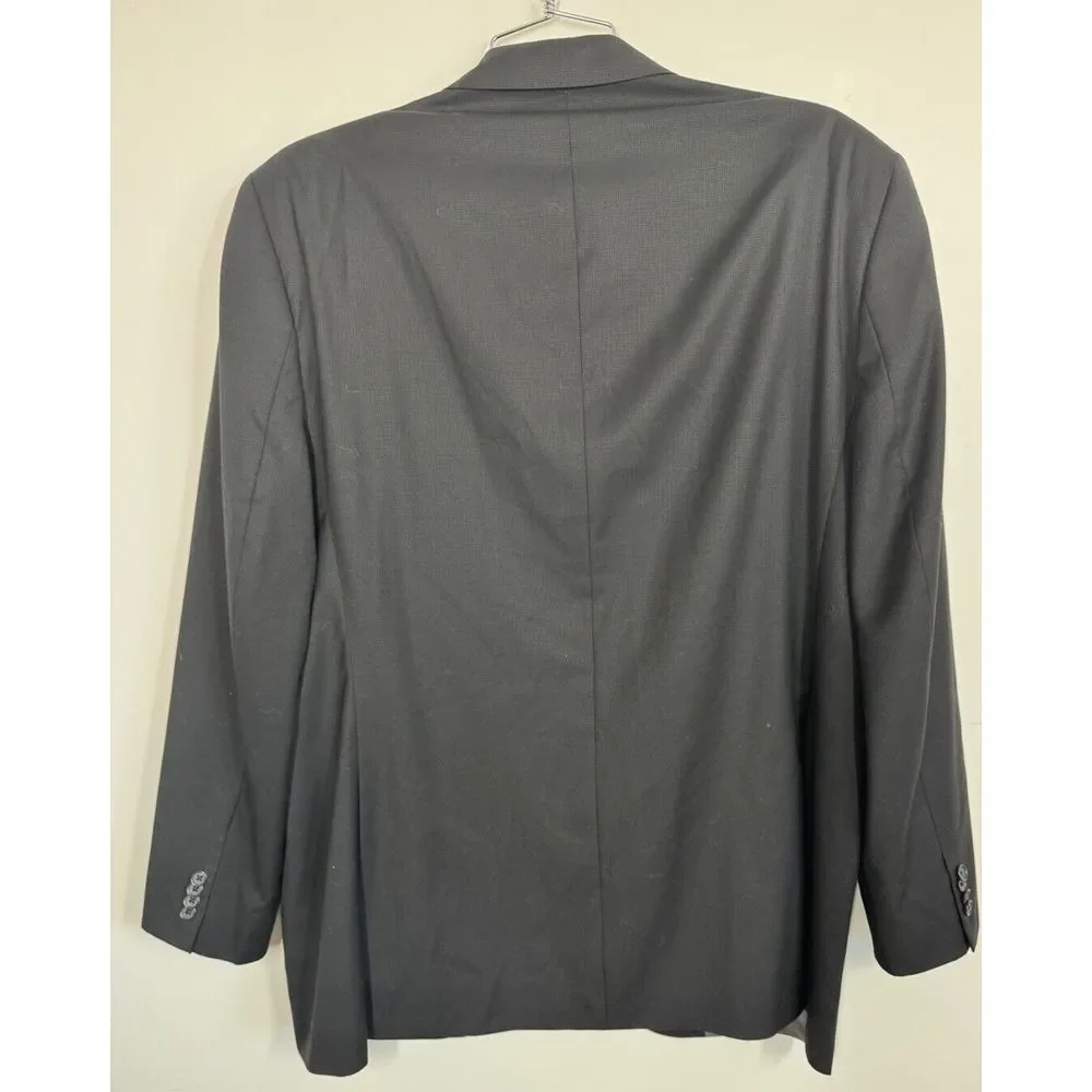 Cremieux Loro Piana Super 130's Wool Black Blazer‎ Sport coat Jacket Size 48L